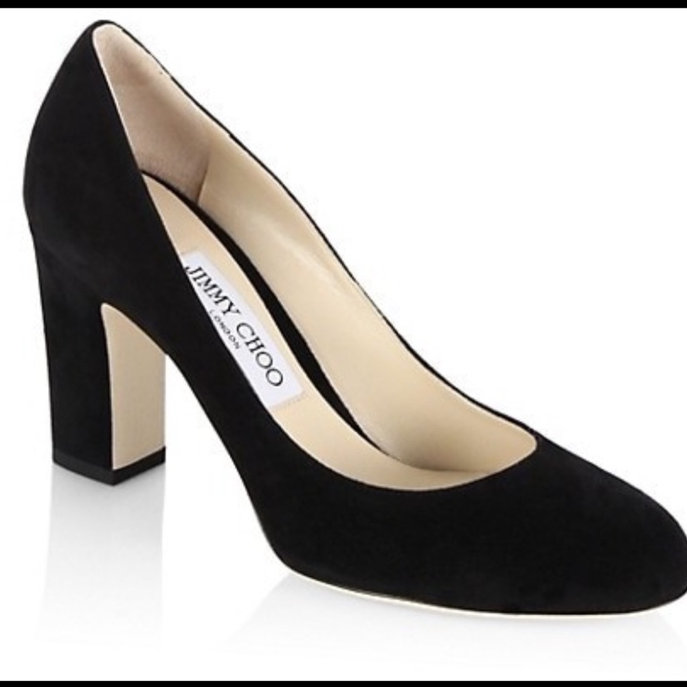 Jimmy Choo Billie Block-Heel Suede Pumps - 38